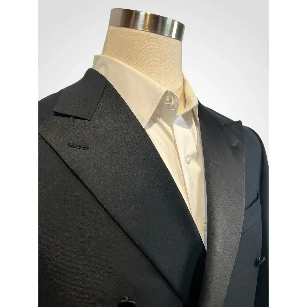 Ermenegildo Zegna Tuxedo 38R 30x30 Black Double Breasted Super 100